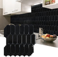 Peel and Stick Backsplash Tile Black with Dark Gray Grout - Thicker