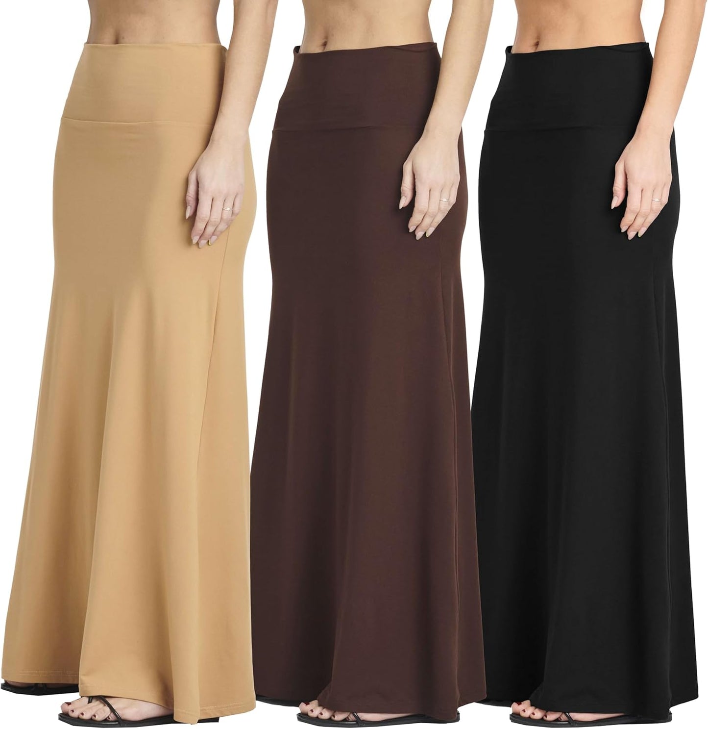 Women's Ultra-Soft Flowy Maxi Skirts - 3 Pack for Every Occasion