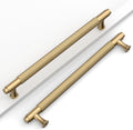 10 Pack 7-1/2ft Champagne Bronze Cabinet Pulls Knurled - Solid Metal