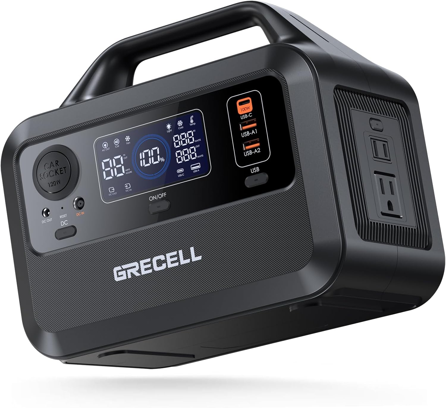 GRECELL 300W Portable Power Station: Fast Charging Solar Generator 