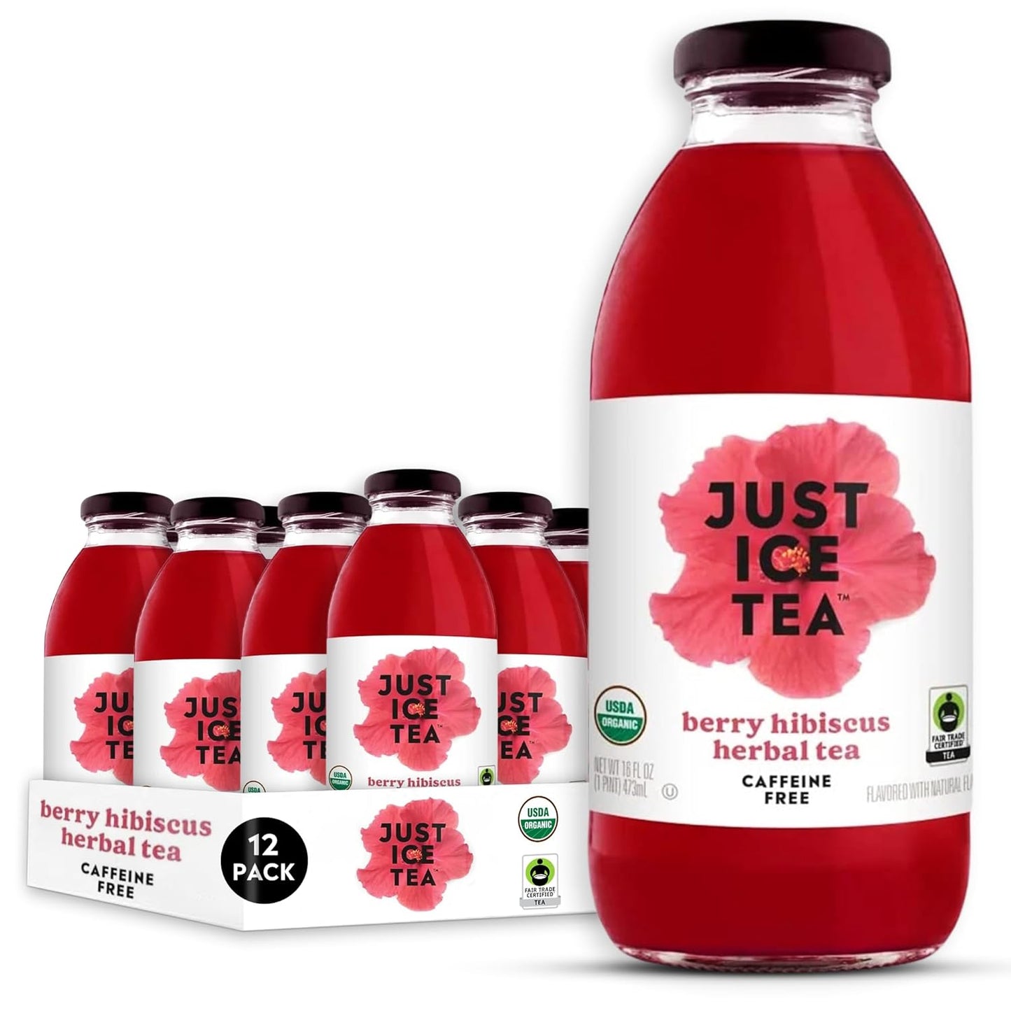 Just Ice Tea Organic Iced Tea - Berry Hibiscus Herbal Tea Pack
