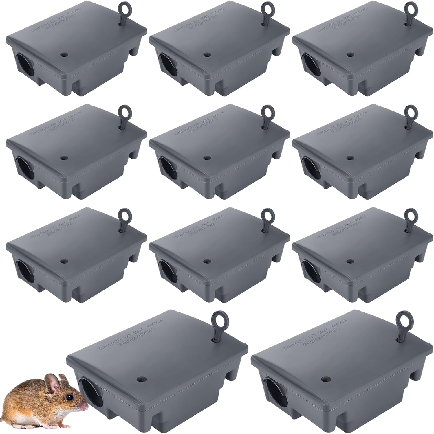 Qualirey 12 Packs Rat Bait Station Box for Safe Rodent Control