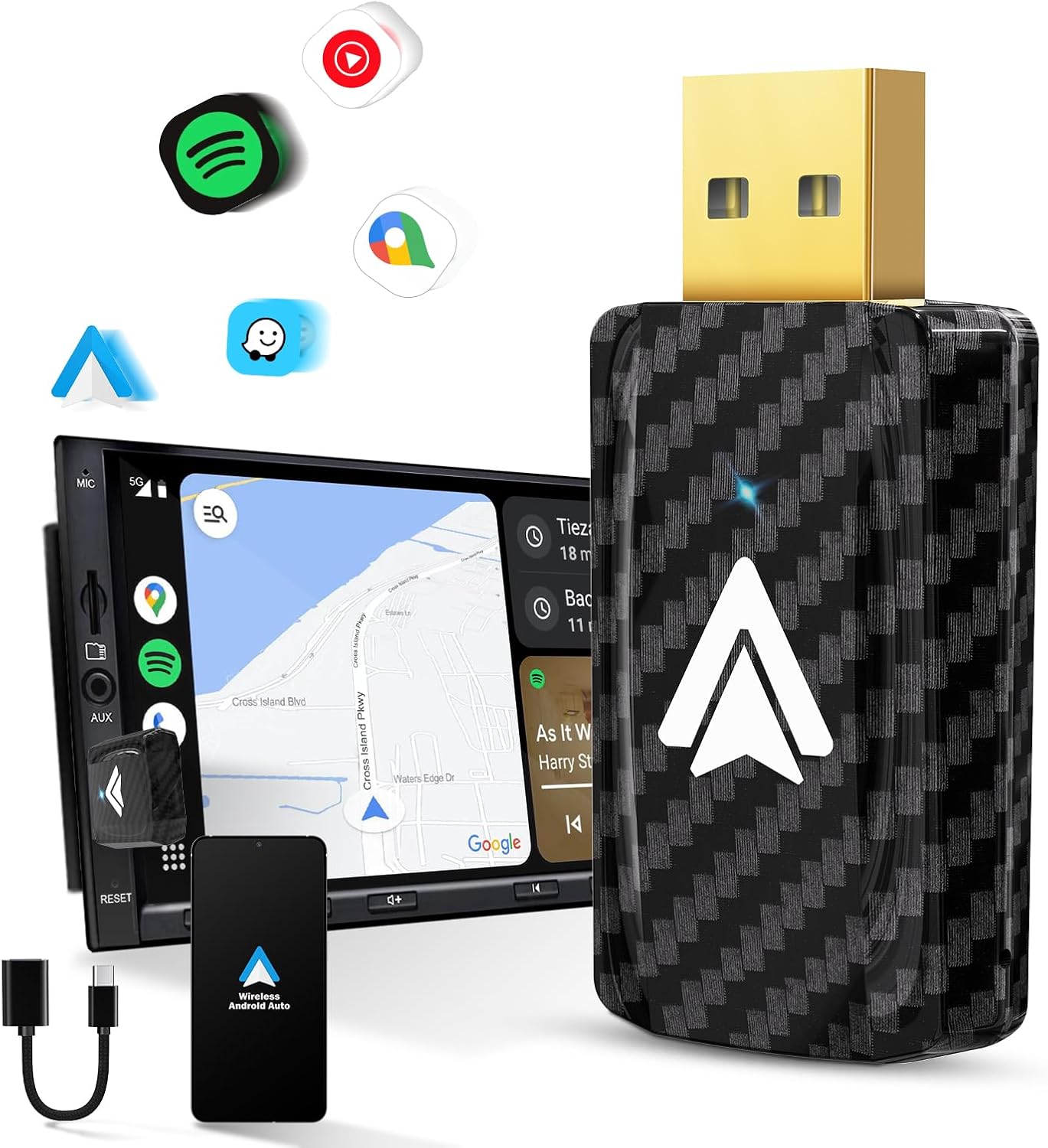 Wireless AndroidAuto Adapter for 2017+ Car Models