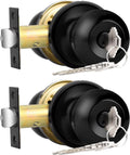 Probrico Black Entry Door Knobs 2 Pack - Keyed Alike Security