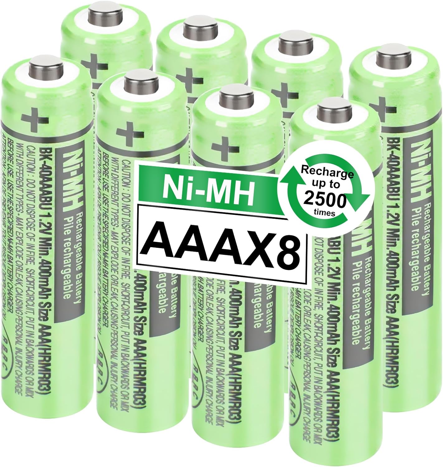 OSIM 8Pack BK-40AAABU Rechargeable AAA Batteries for Electronics