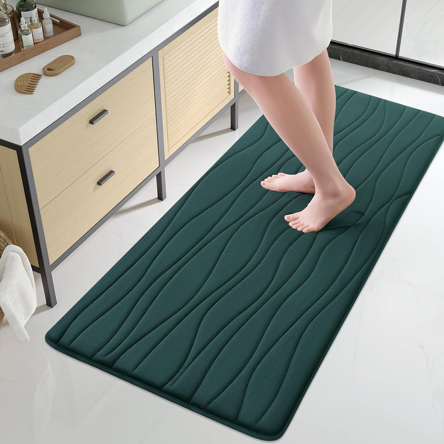 Buganda Memory Foam Bathroom Rug Mat 70x24, Ultra Soft & Absorbent