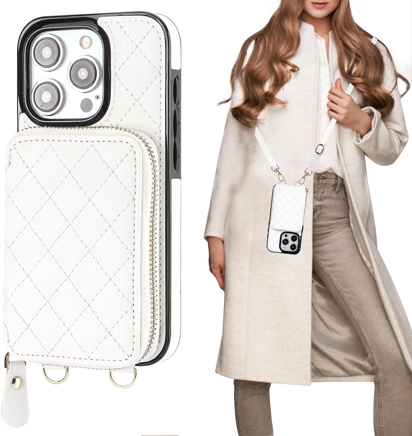 Bocasal Crossbody Wallet Case for iPhone 15 Pro - Stylish & Secure