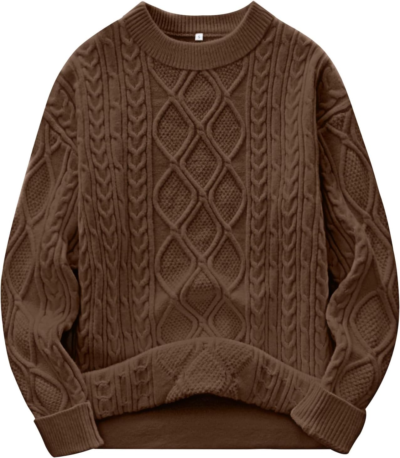 Oversized Chunky Cable Knitted Vintage Sweater for Women