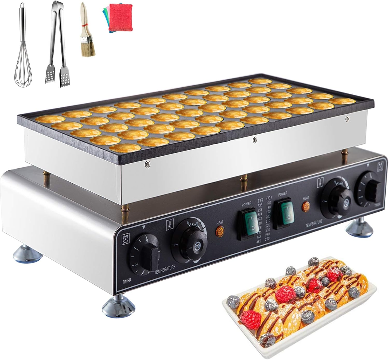 Nonstick Electric Dutch Pancake Baker - Perfect 50 Mini Pancakes