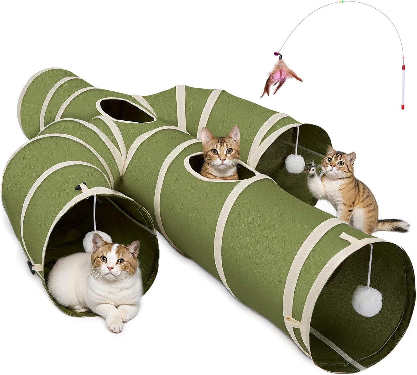 Cactus-Shaped Cat Tunnel for Indoor Cats - Large 12 in Diameter
