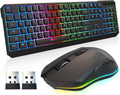 KLIM Chroma Wireless Keyboard and Mouse Combo - RGB Rechargeable