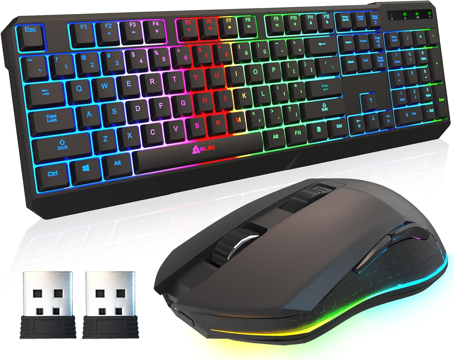 KLIM Chroma Wireless Keyboard and Mouse Combo for Gamers