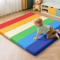 Foam Baby Play Mat Rainbow Trifold - Waterproof PU Leather Playmat