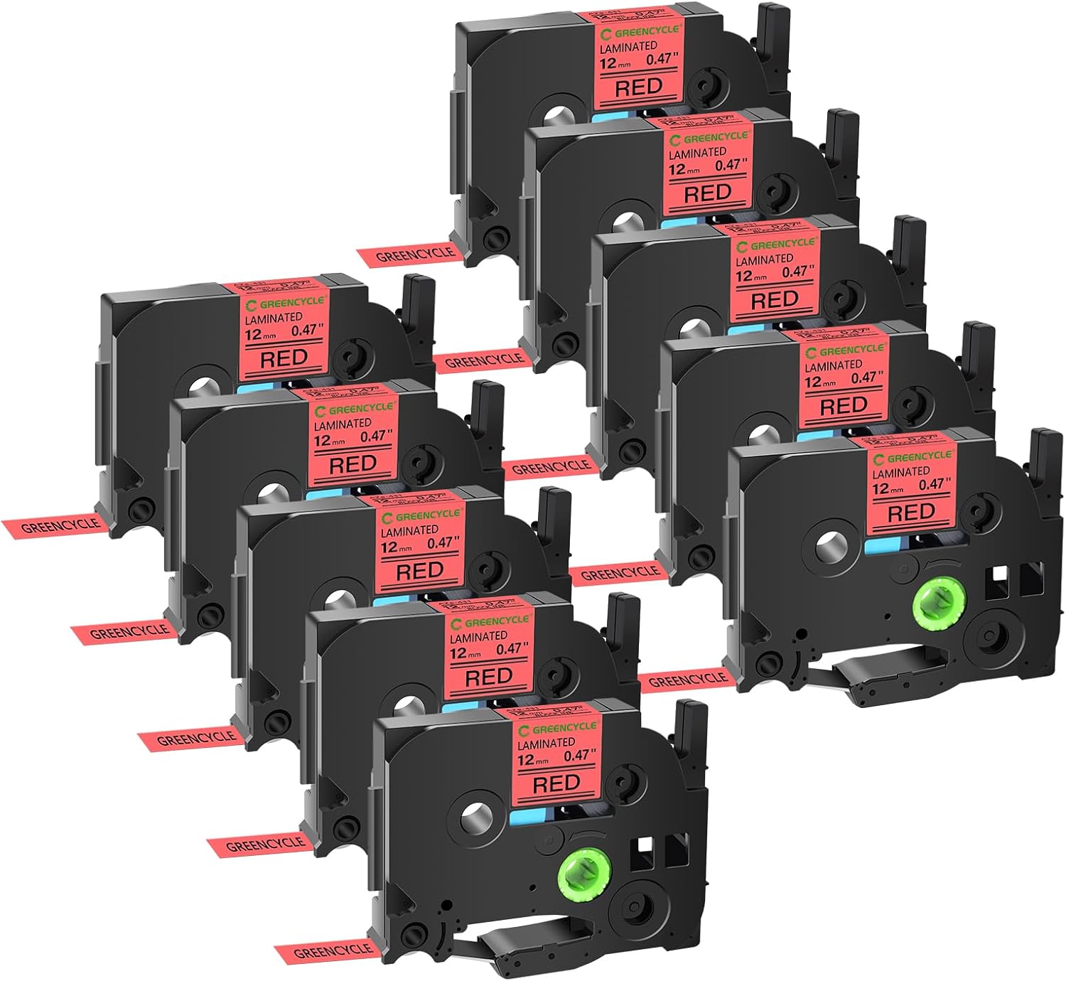 GREENCYCLE 10 Pack Compatible Ptouch TZe-431 Label Tapes