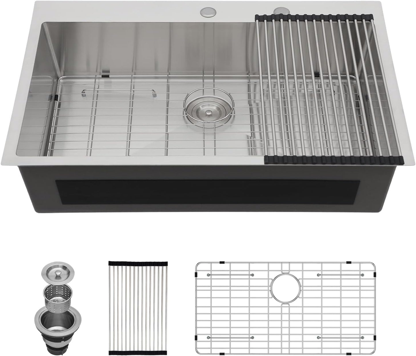 33 Inch Drop in Kitchen Sink by Lordear - Durable Stainless Steel