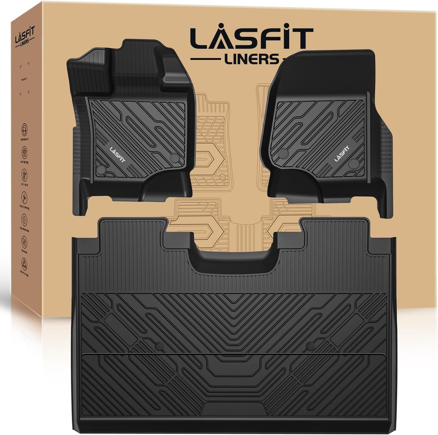 LASFIT Floor Mats for Ford F-150 2015-2026 - All Weather Protection