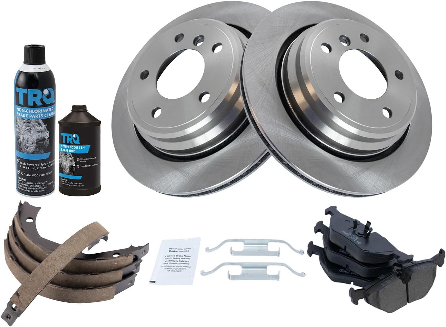 TRQ Rear Brake Pad & Rotor Kit for BMW 525i 528i 530i 540i