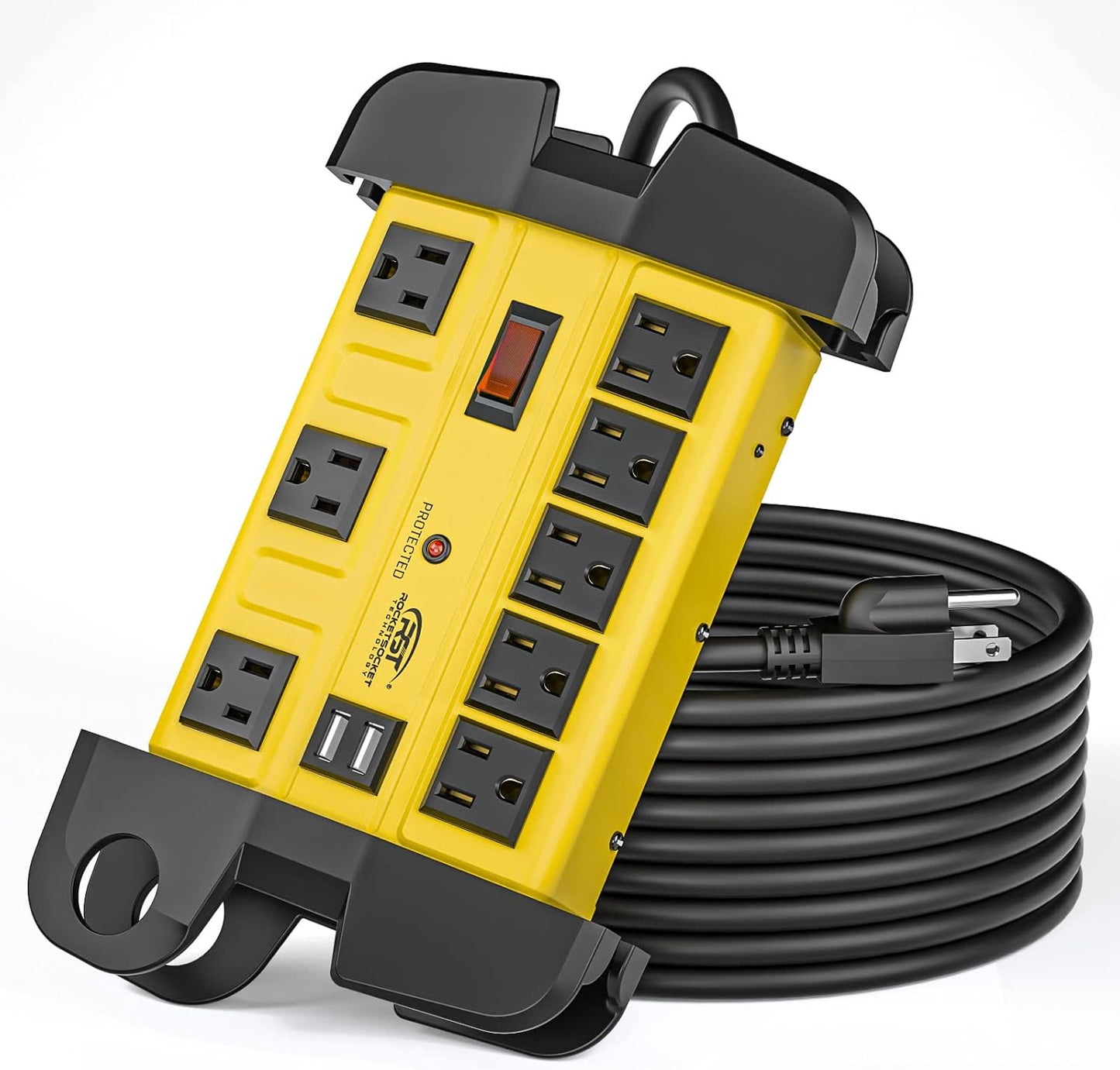 CRST Heavy Duty Power Strip w/ USB - 15ft Cord, 1350 Joules
