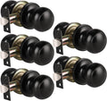 KNOBWELL Matte Black Passage Door Knobs 5 Pack - Easy Install