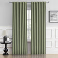 DUALIFE Light Sage Green Curtains 84 in - Room Darkening Panels
