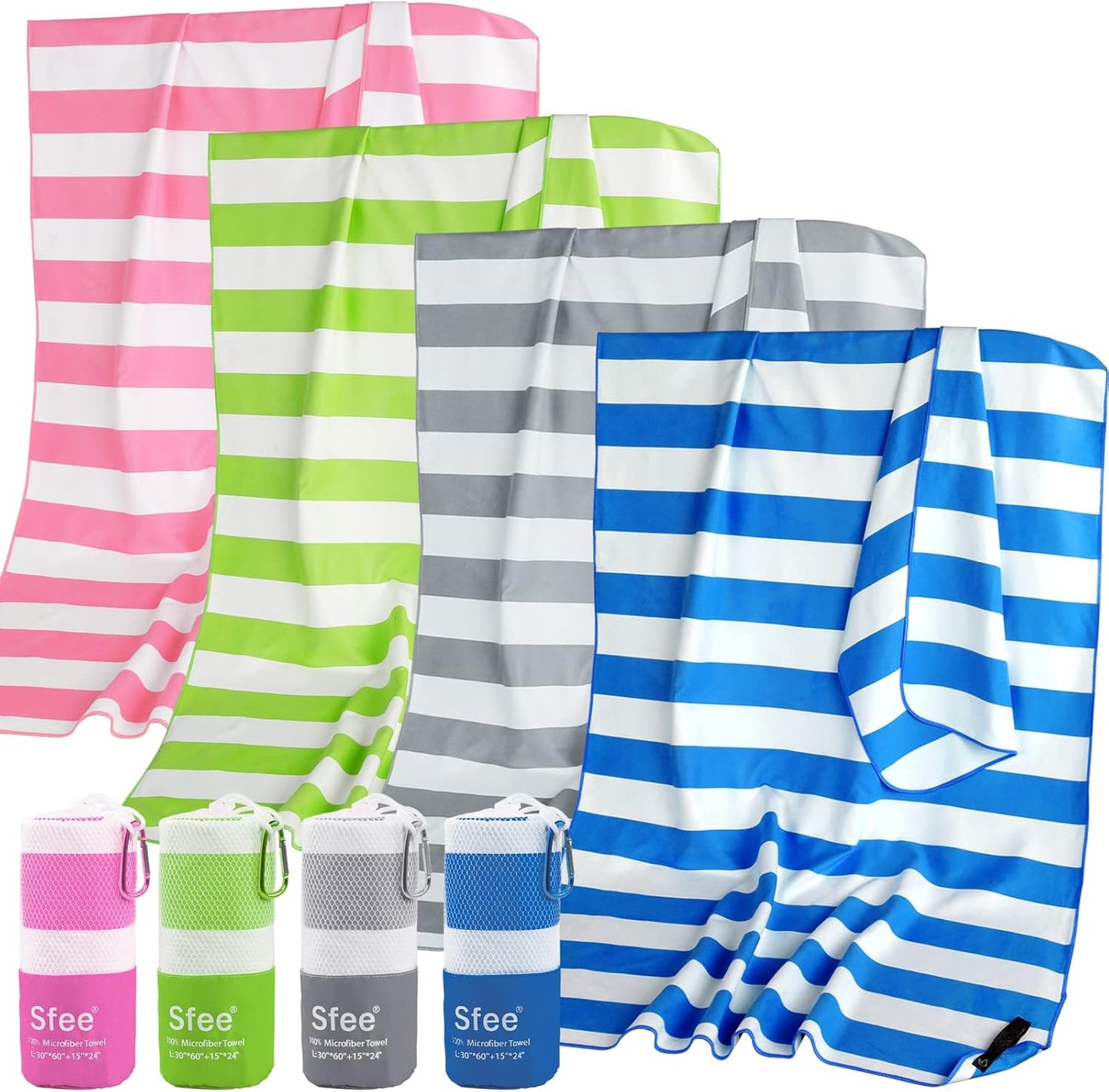 Sfee Microfiber Travel Towel Set - Quick Dry & Super Absorbent