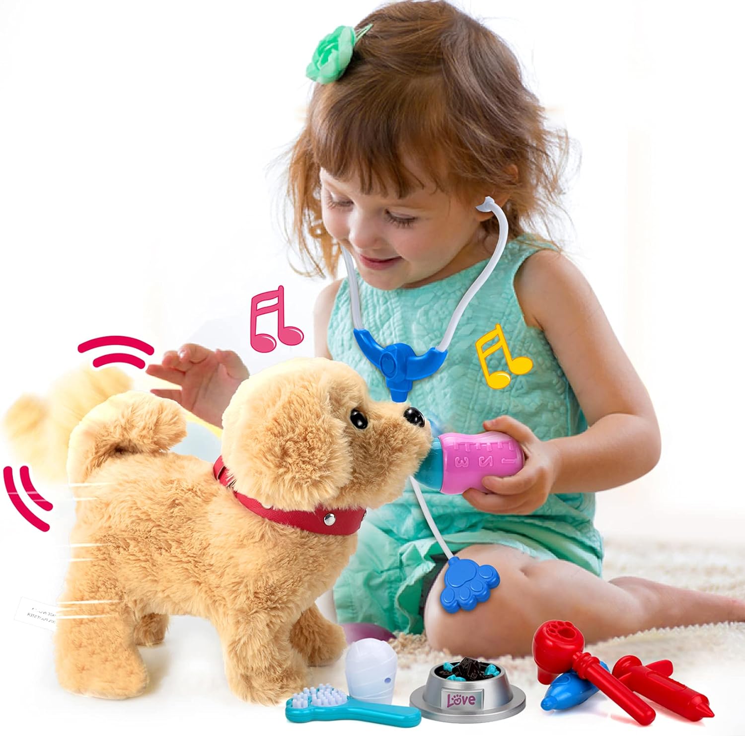 Koonie Walking Toy Dog - Interactive Singing and Barking Plush