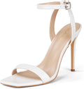 Women's Square Toe Stiletto Heeled Sandals - 11cm Ankle Strap