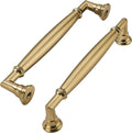 Brushed Brass 5 in Cabinet Pulls 10 Pack - Heavy Duty Solid Brass