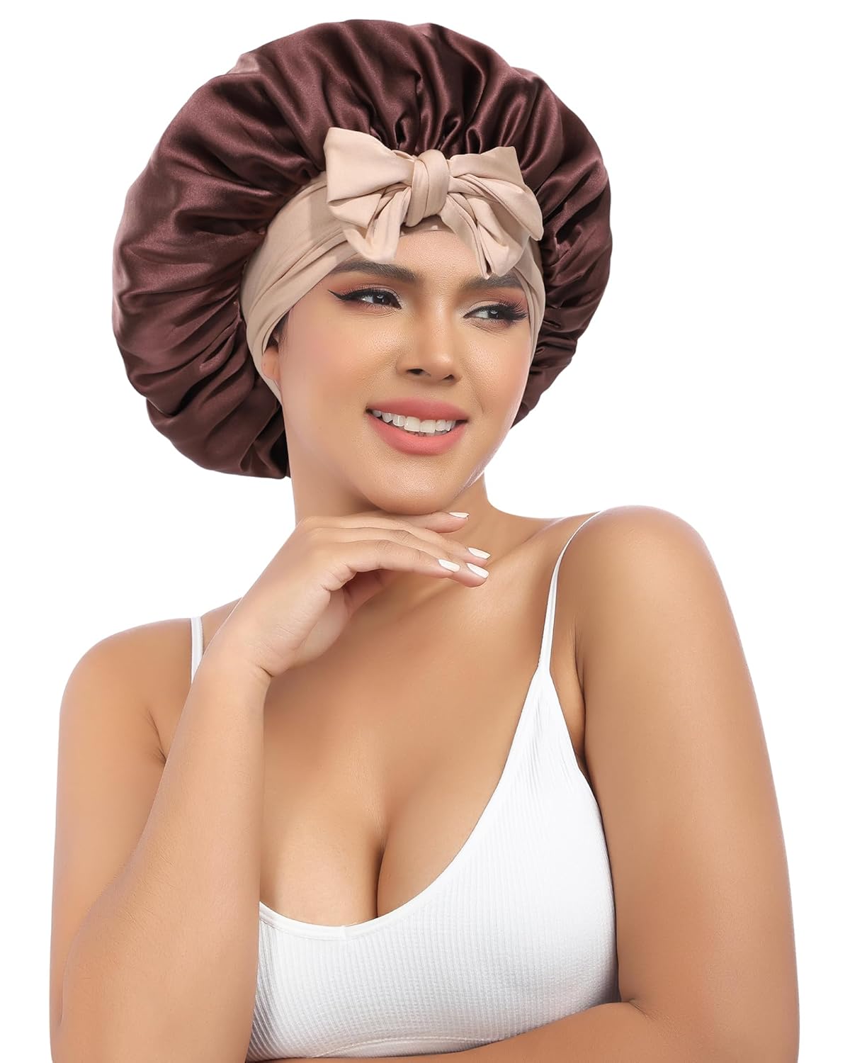 AWAYTR Silk Bonnet for Sleeping Women - 100% Mulberry Silk