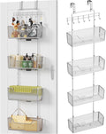 Over The Door Organizer with 4 Metal Baskets - Heavy-Duty Storage