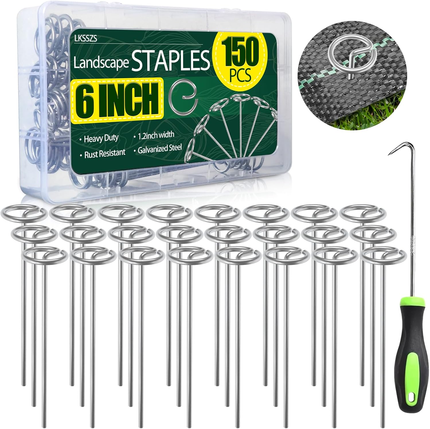 150 Anti-Rust Landscape Staples - Secures Fabric & Plants