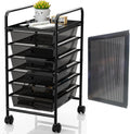 Metal 6 Tier Rolling Cart with 6 Drawers - Clear Storage Organizer