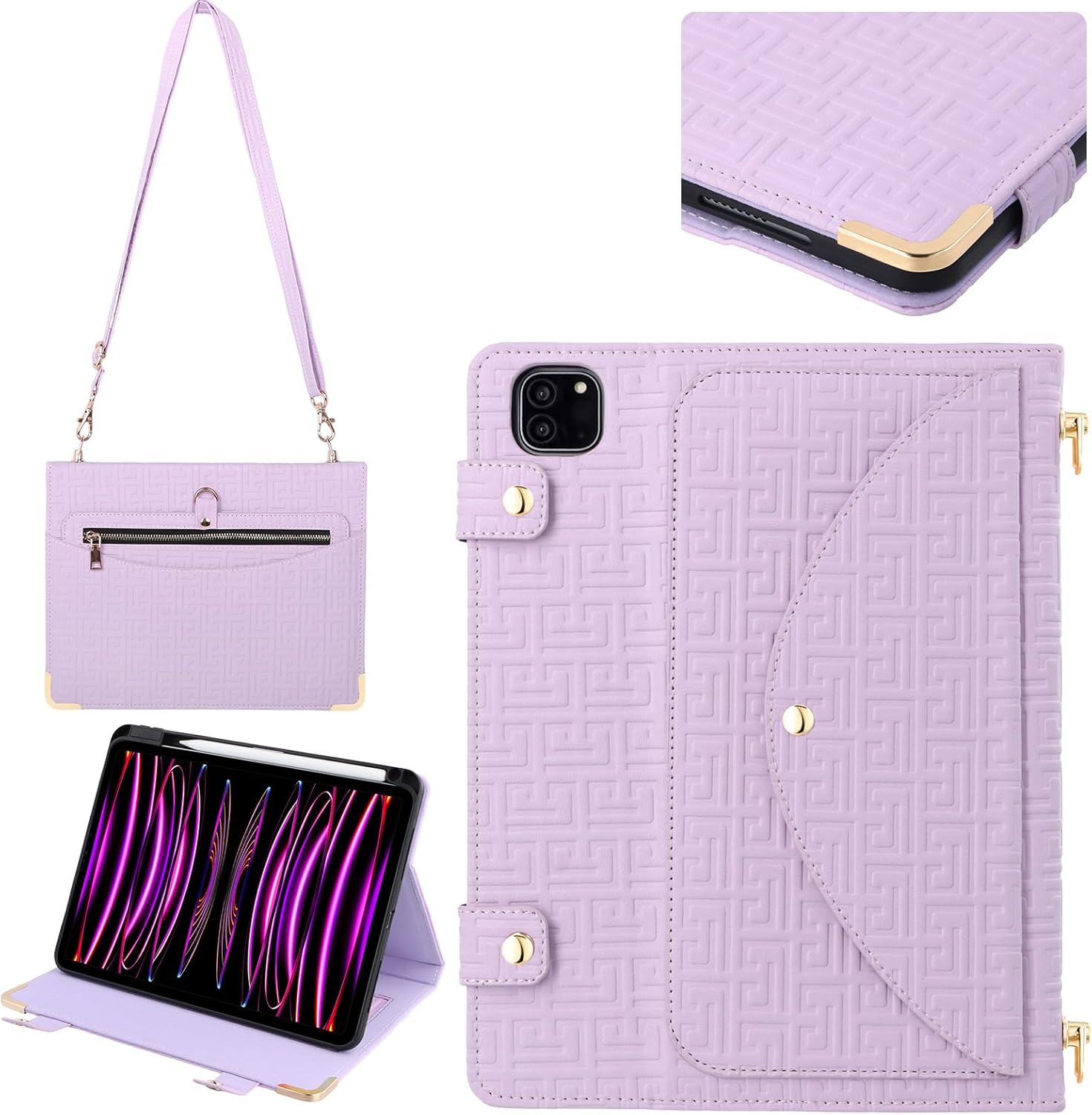 Handbag Case for iPad Air 11in M2 M3 with Unique Pattern Design