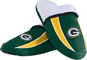 FOCO Men's NFL Team Logo Sherpa Slide Slippers for Comfort