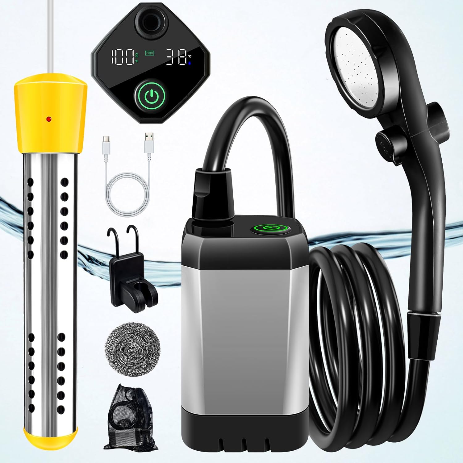 Portable Shower with Heater for Camping and Outdoor Adventures