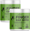Dog Ear Wipes Finger Glove Fit - Easy Ear Cleaning for Dogs & Cats