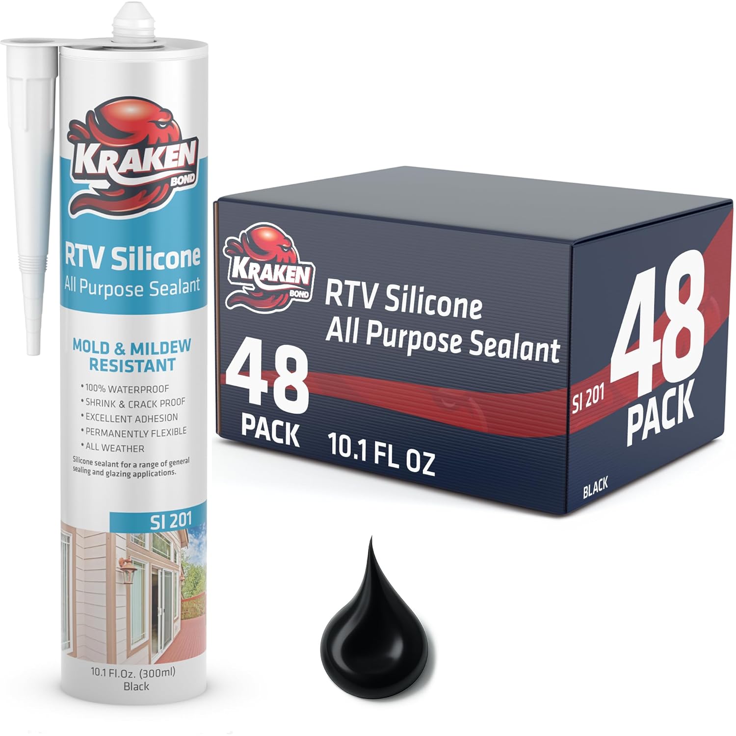 Kraken Bond Black Silicone Sealant Waterproof for All Uses