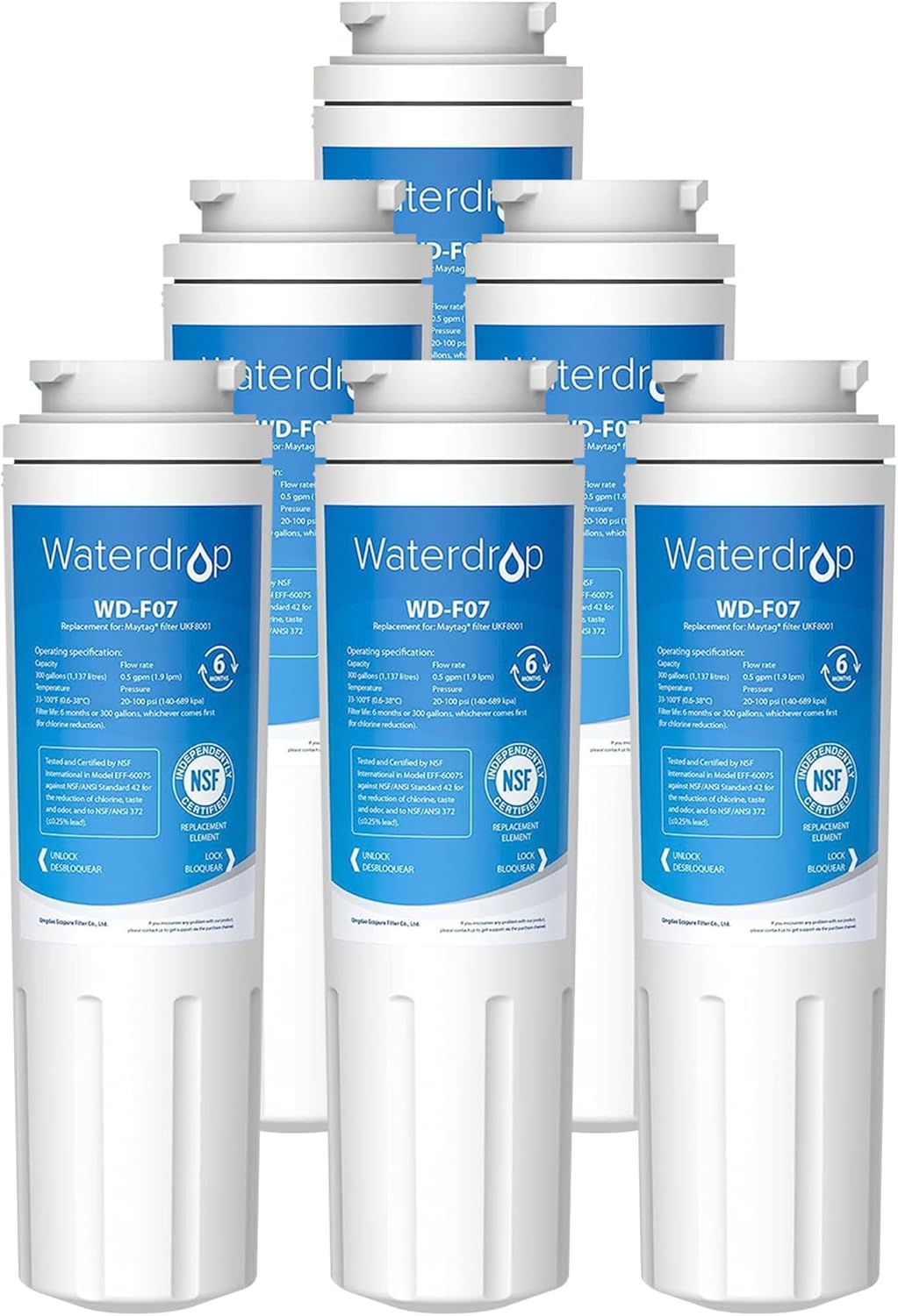 Waterdrop UKF8001 Refrigerator Water Filter 4 for Whirlpool