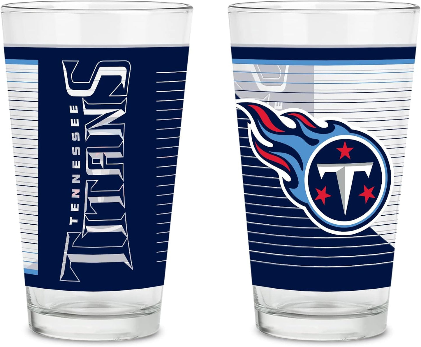 NFL Football Main 16 oz Pint Glasses Set for True Fans