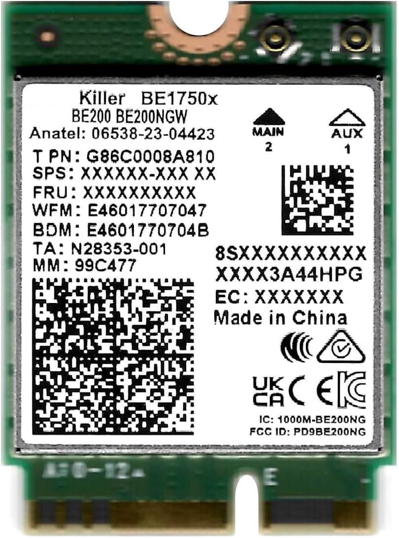 WiFi 7 Killer Series BE200 Gaming WiFi Adapter for Intel PCs