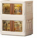 8.4Gal Collapsible Storage Bins 2 Pack with Lids & Wheels - Milk White