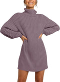 Oversized Sweater Dress Turtleneck Batwing Sleeve - Cozy Casual
