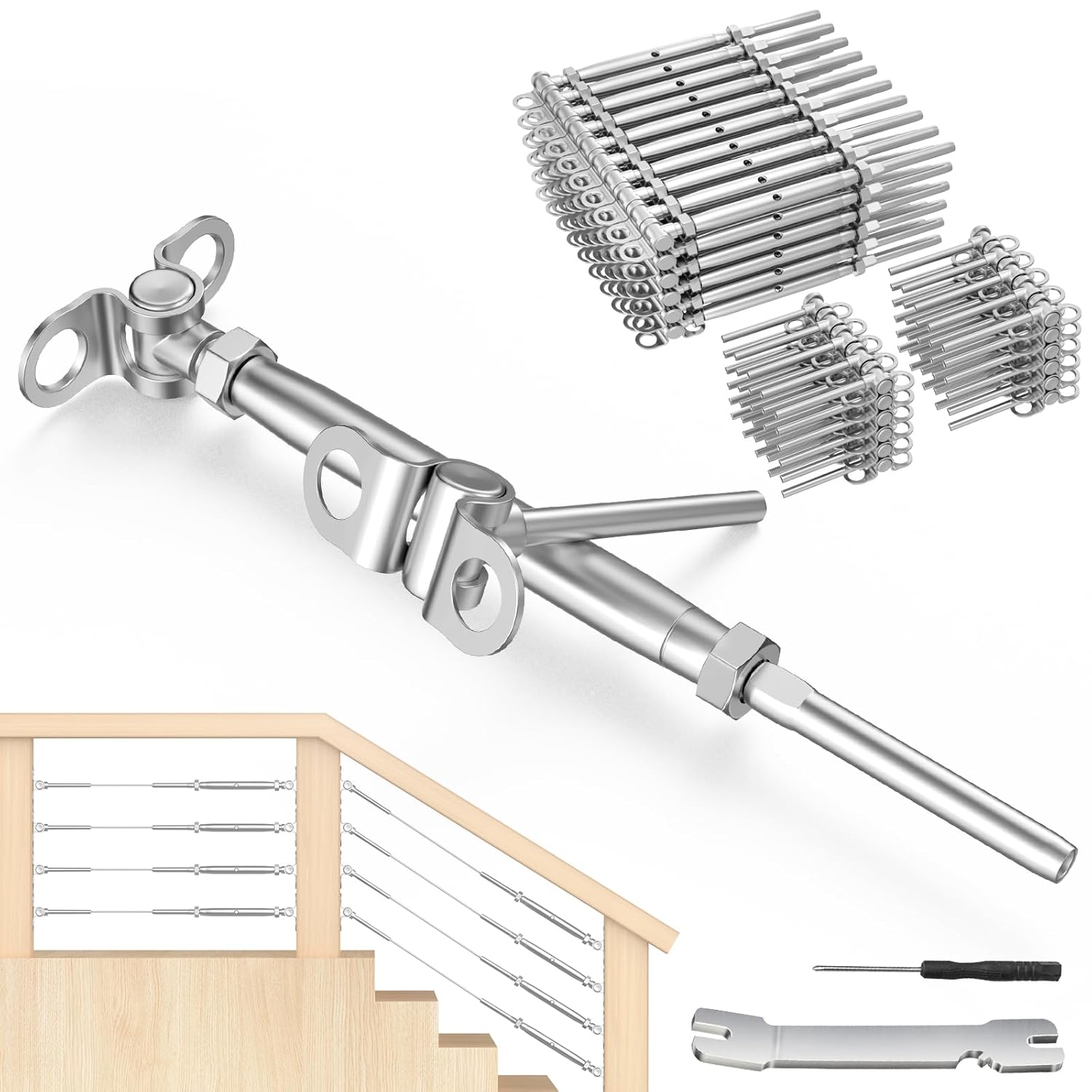 BLIKA 60 Pairs 1/8in Cable Railing Kit for Adjustable Angles