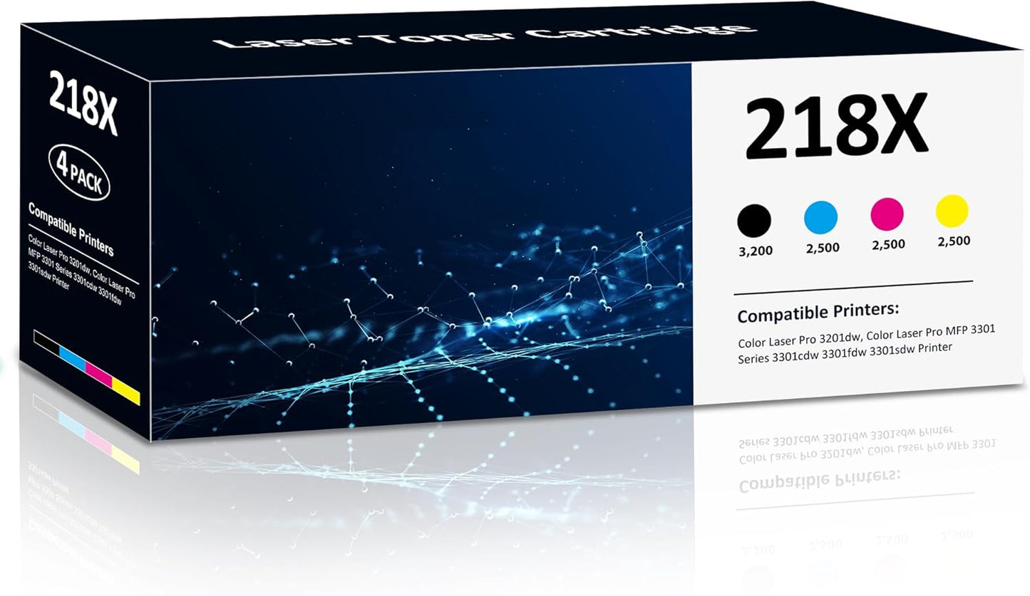 Aililiya 218X Toner Cartridges 4 Pack for HP Printers