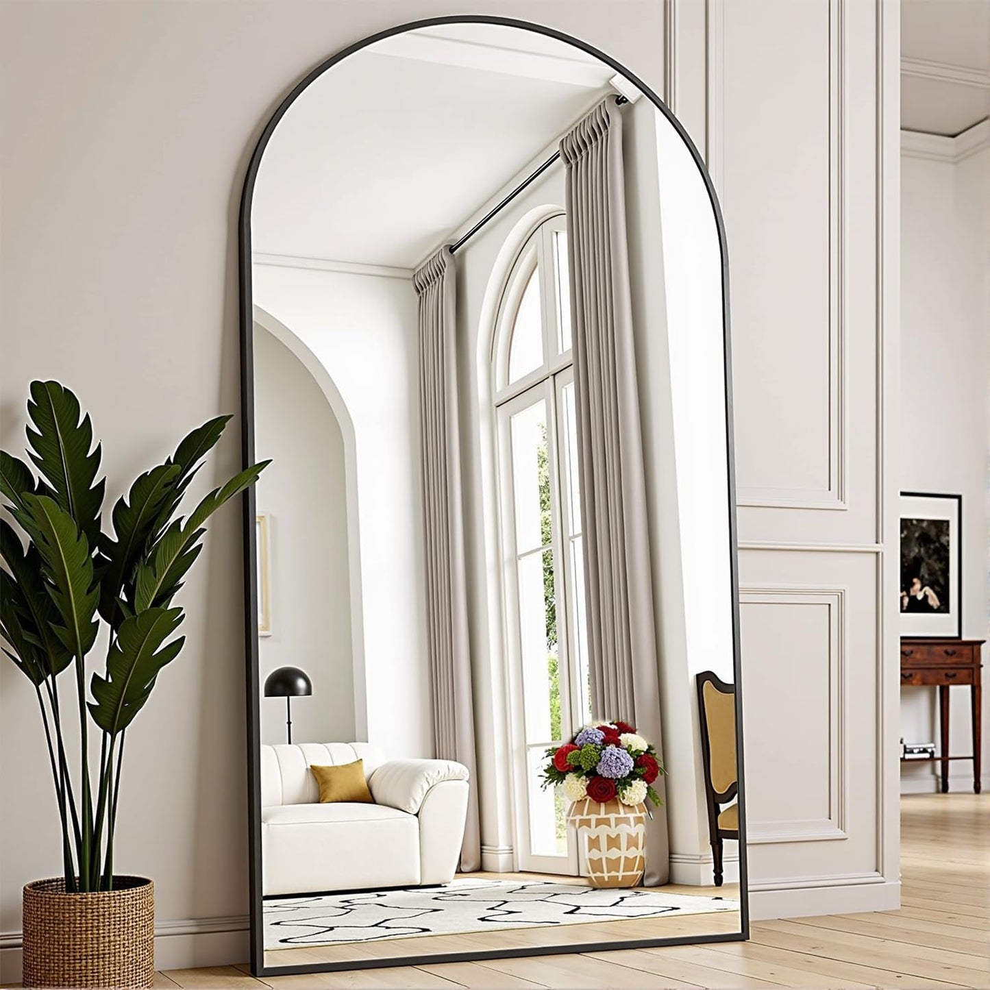 Arched Floor Mirror 76ft'x34ft' with Stand - Modern Design