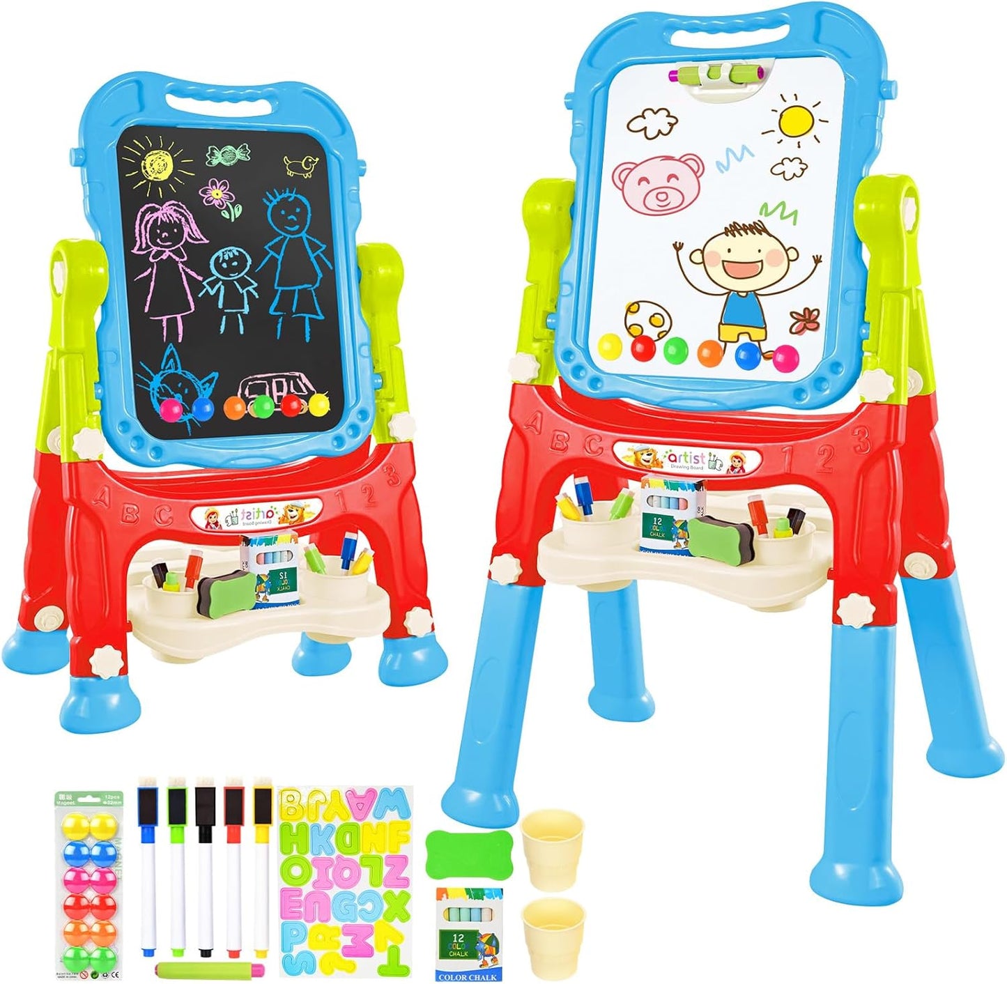Adjustable Standing Art Easel for Kids - Double-Sided Fun