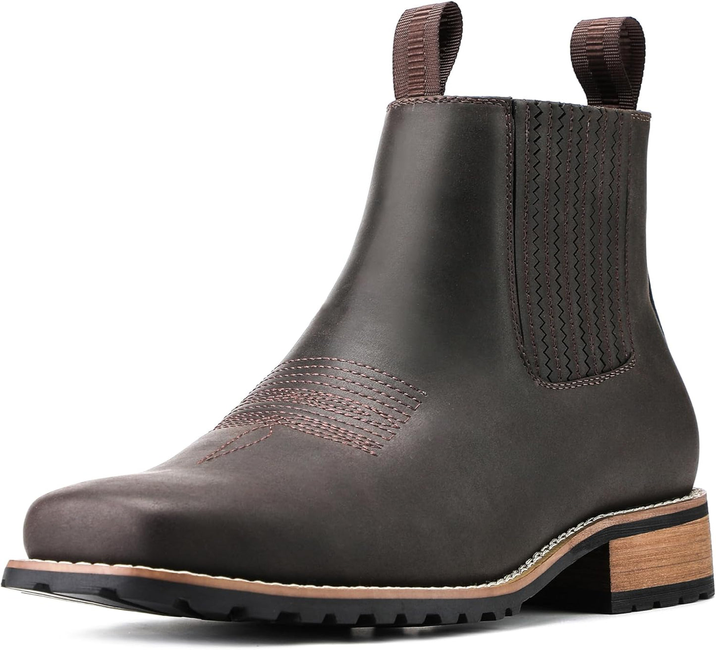 Stylish Cowboy Boots for Men Square Toe - All-Weather Comfort