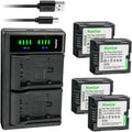 Kastar 4-Pack Battery and LTD2 USB Charger for Hitachi Cameras - Dual