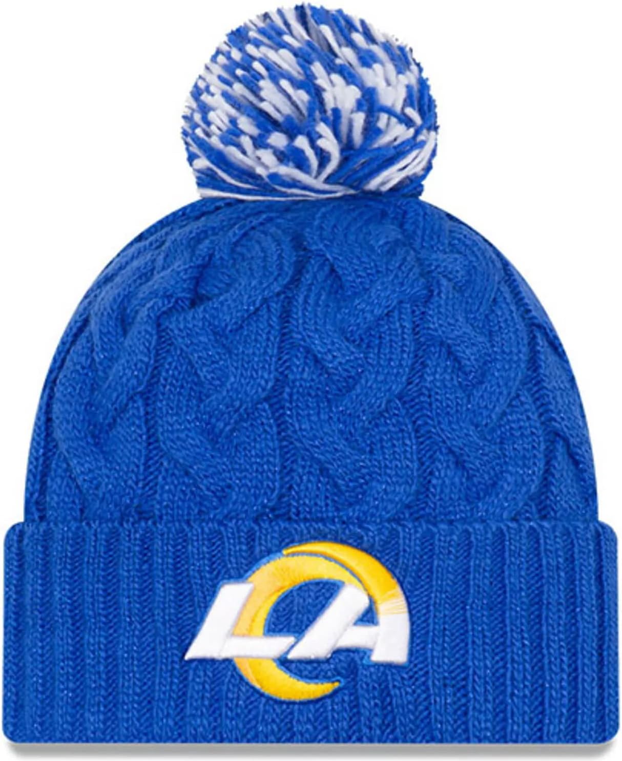 Cozy Cable Knit Cuff Pom Beanie Hat for NFL Fans and Players