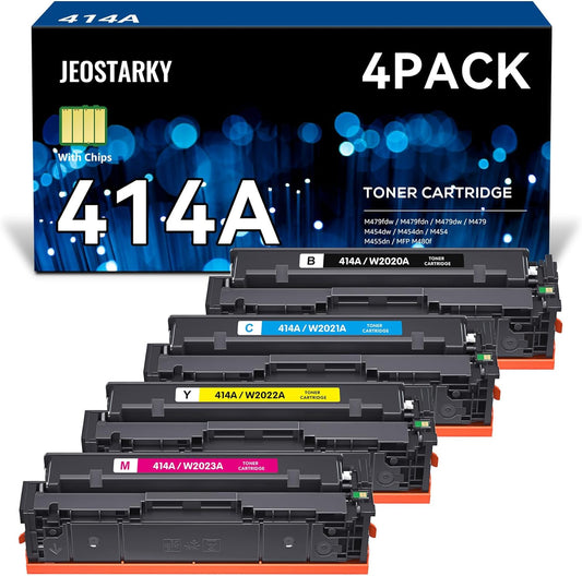 414a Toner Cartridges 4 Pack for HP Color Laserjet Printers